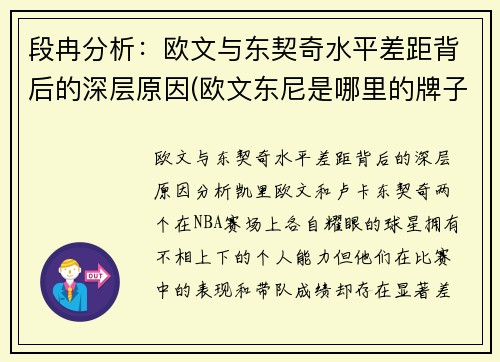 段冉分析：欧文与东契奇水平差距背后的深层原因(欧文东尼是哪里的牌子)